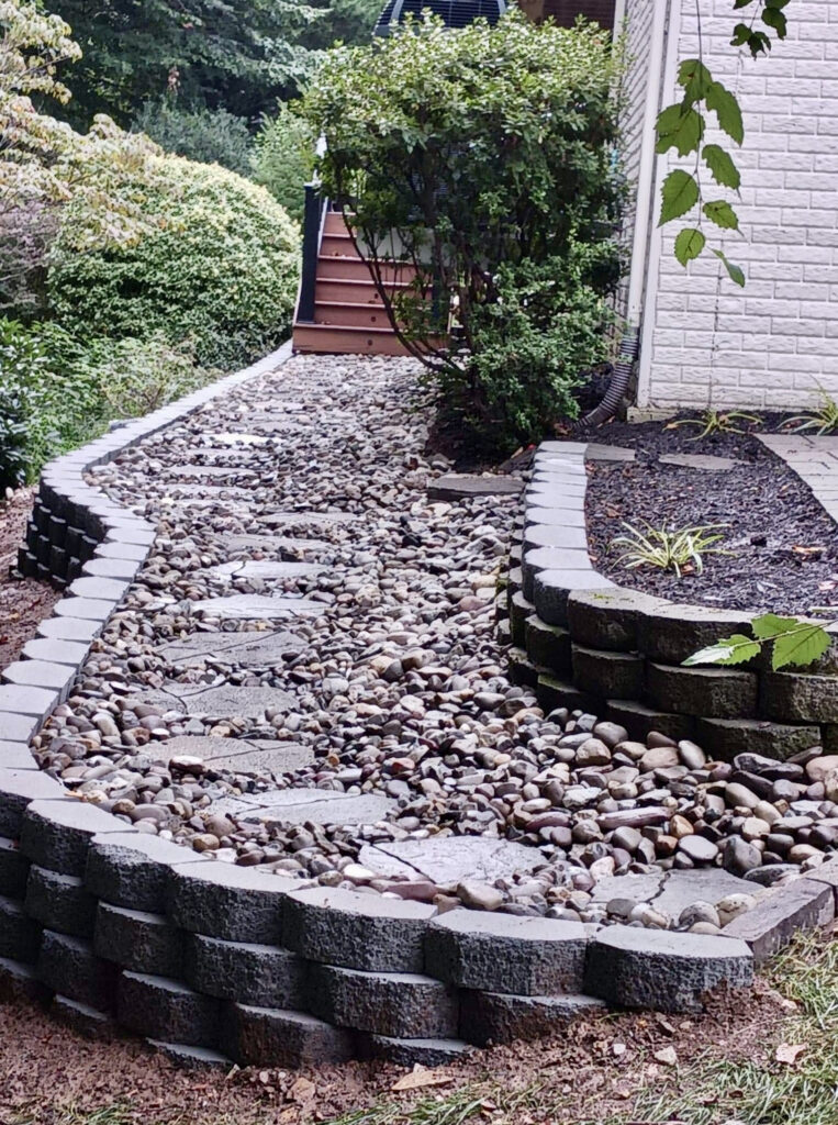 Walkways & retaining wall